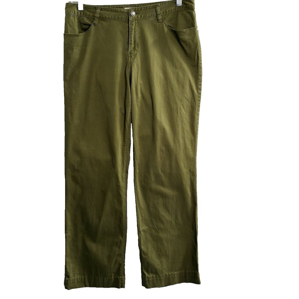 TOMMY BAHAMA Women Stright Leg Zip Button Closure Stretch Pants Sz 10 Green 16-2